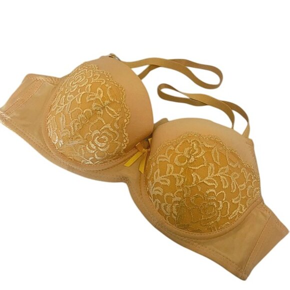 Mamia 2-Pack White & Orange Underwire Bra Set Multi-Color Value Pack Bundle 36C - Picture 3 of 6